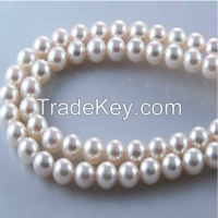 16 inches AAA 8.5-9mm Round White Loose Akoya Pearls Strand