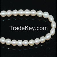 16 inches 5-6mm White Rice Shaped Freshwater Pearls Loose Strand